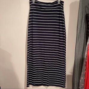 Navy and white maxi skirt